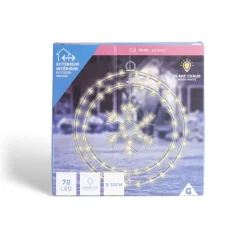 Couronne lumineuse flocon de neige 72LED blanc chaud Ø32cm