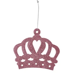 Couronne rose pailleté à suspendre déco Noël