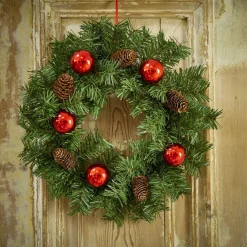 Couronne sapin et pomme de pin artificiel