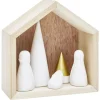 Crèche céramique et bois H15,5cm
