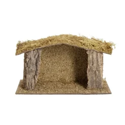 Crèche de Noël en bois et mousse 37x18xH22cm