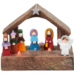 Crèche de Noël lumineuse avec 6 santons