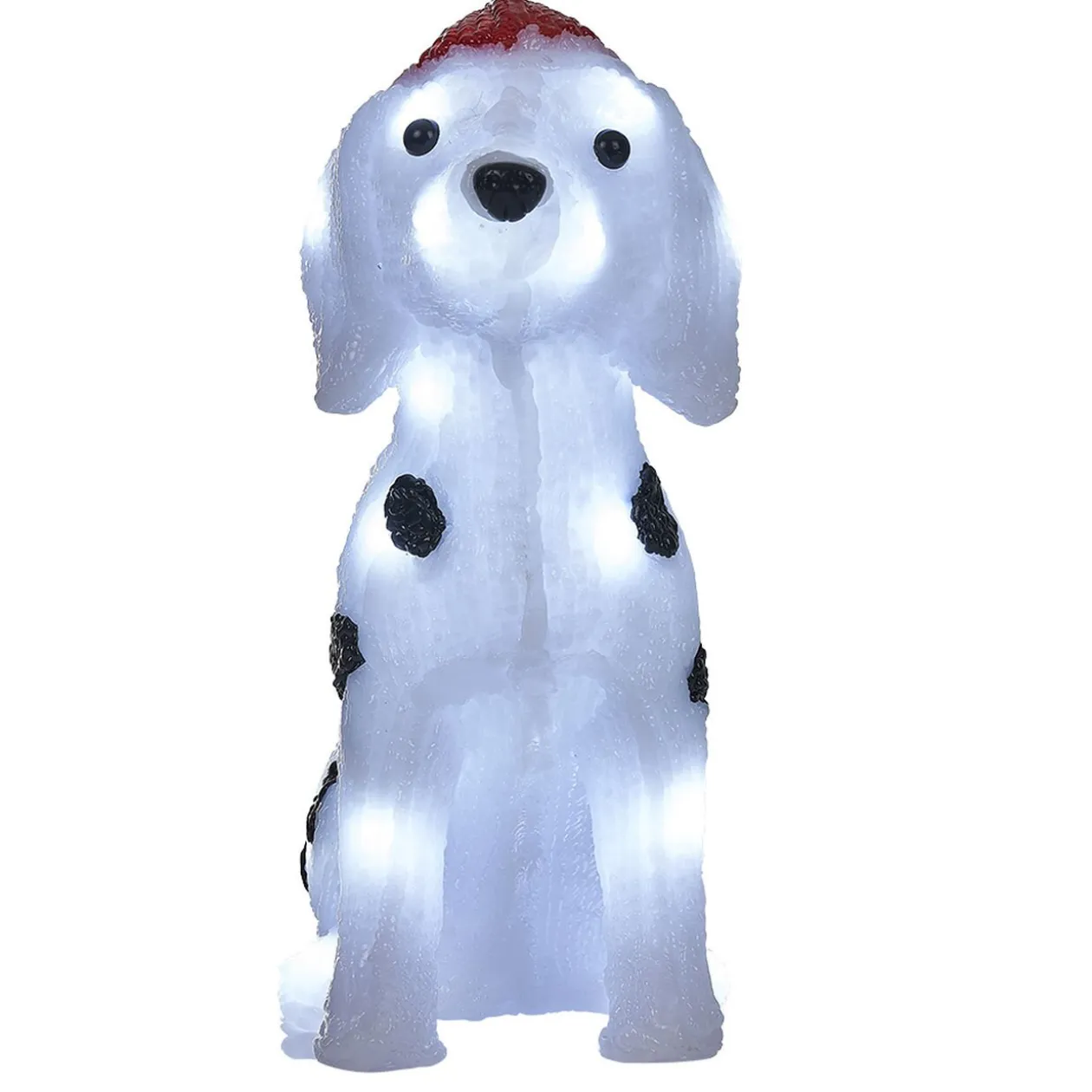 Dalmatien de Noël lumineux 30 LED blanc froid H30cm