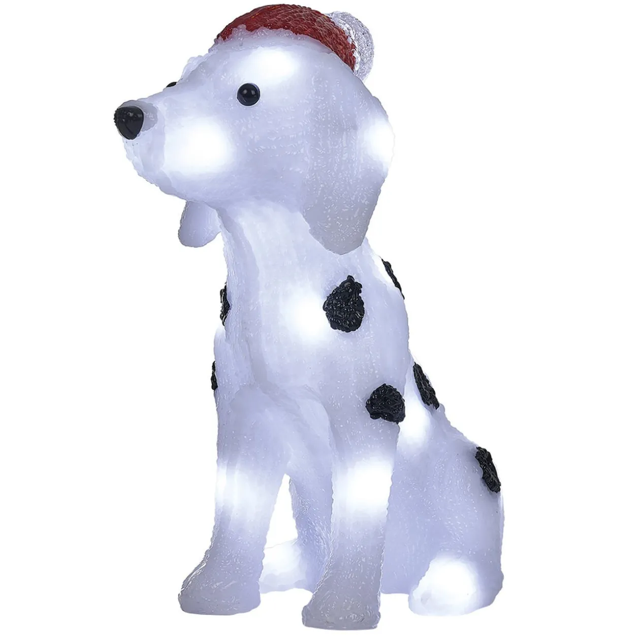 Dalmatien de Noël lumineux 30 LED blanc froid H30cm