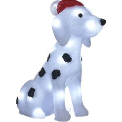 Dalmatien de Noël lumineux 30 LED blanc froid H30cm