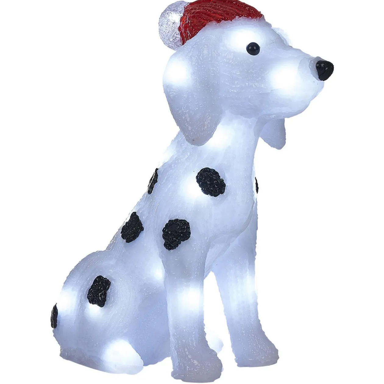 Dalmatien de Noël lumineux 30 LED blanc froid H30cm