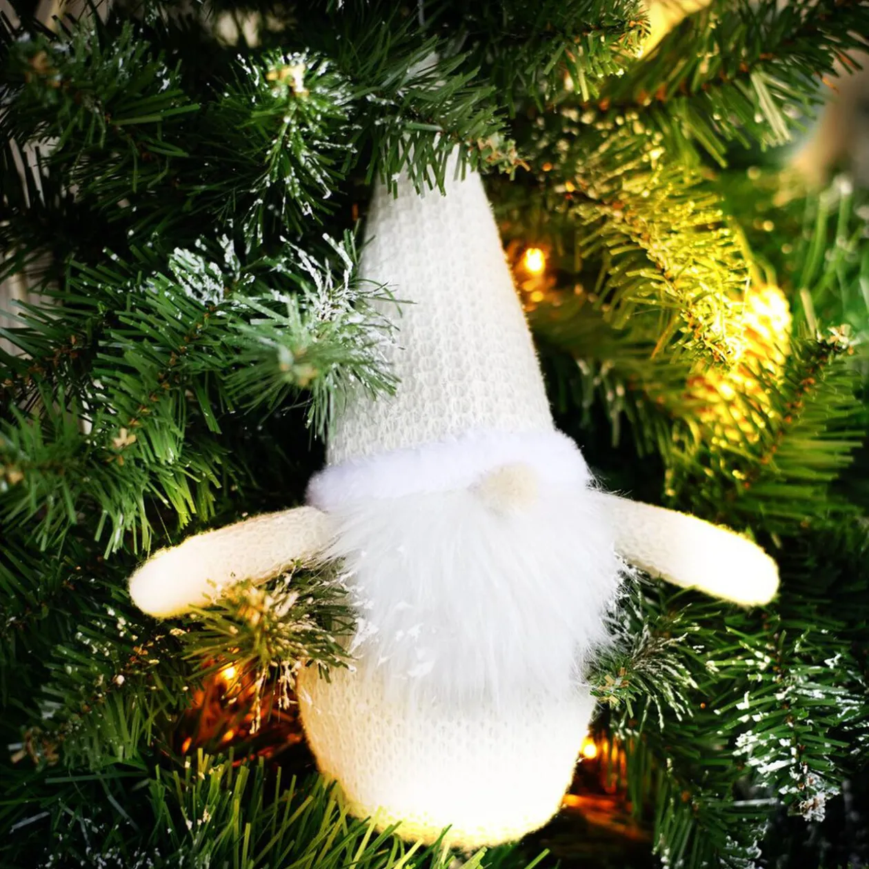 Déco à poser gnome blanc H25cm