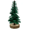 Déco à poser sapin vert bois et feutrine Ø8xH20cm