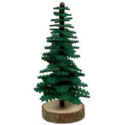 Déco à poser sapin vert bois et feutrine Ø8xH20cm