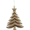 Déco à suspendre sapin pailleté doré