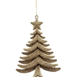 Déco à suspendre sapin pailleté doré