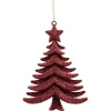 Déco à suspendre sapin pailleté rouge
