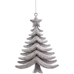 Déco à suspendre sapin pailleté argenté