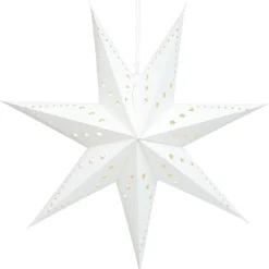 Déco à suspendre étoile 3D papier kraft marron ou blanc Ø50cm