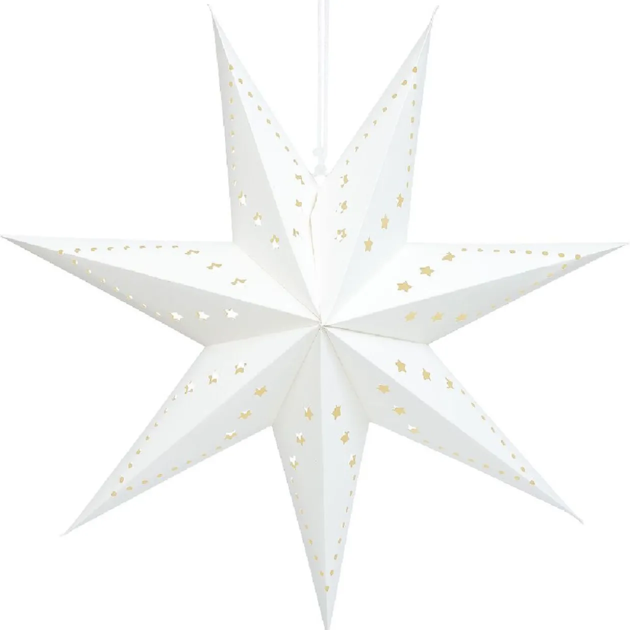 Déco à suspendre étoile 3D papier kraft marron ou blanc Ø50cm