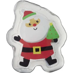 Déco fenêtre sticker gel lumineux Père Noël rouge et blanc