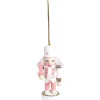 Décoration à suspendre Casse-noisette en bois rose et blanc H10cm