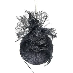 Décoration à suspendre de Noël à plumes dorée et noire