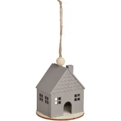 Décoration à suspendre Noël maison en bois Ø8xH8cm