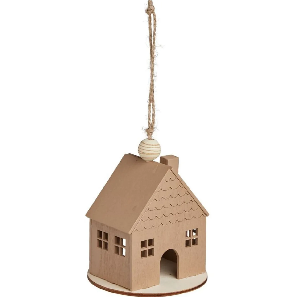 Décoration à suspendre Noël maison en bois Ø8xH8cm