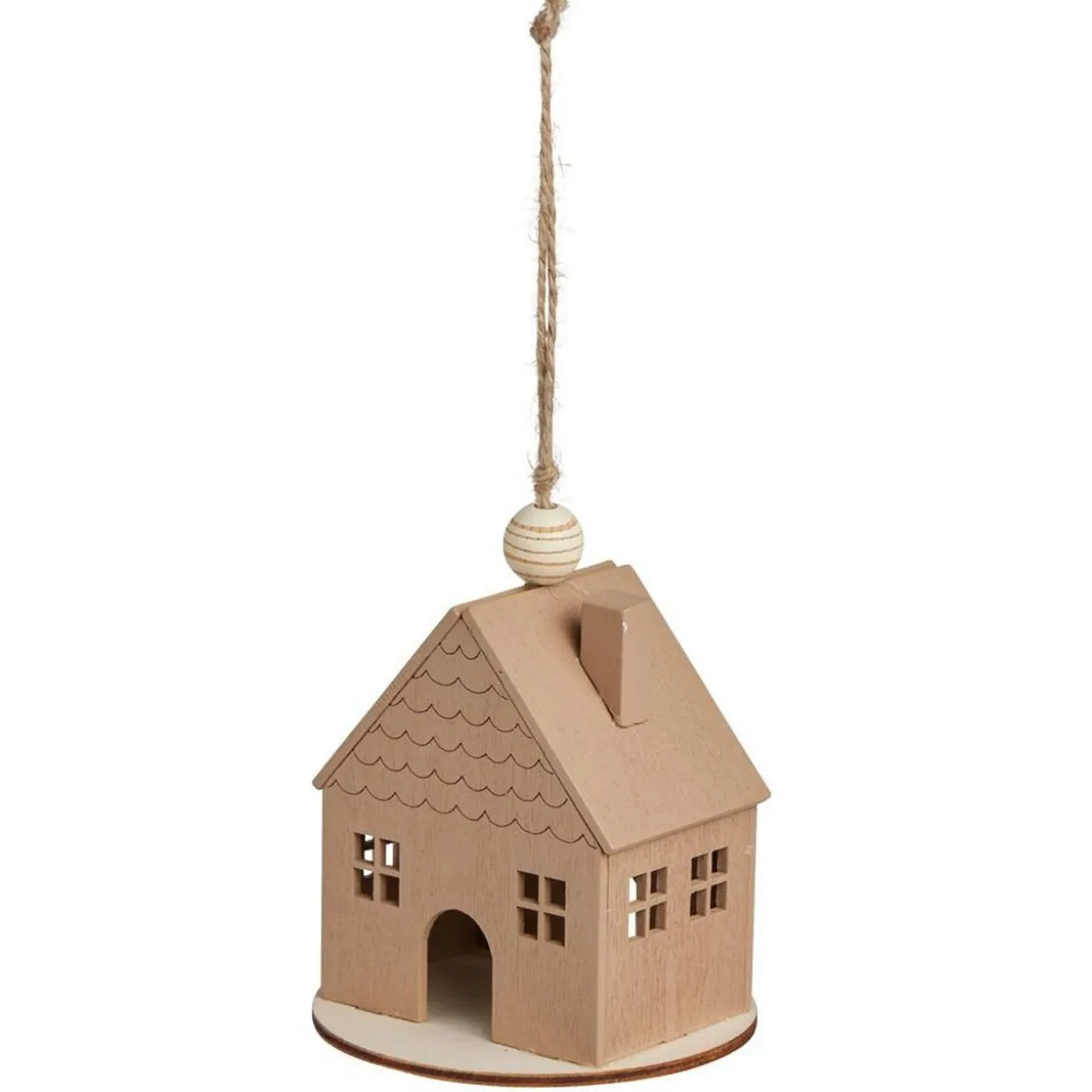Décoration à suspendre Noël maison en bois Ø8xH8cm