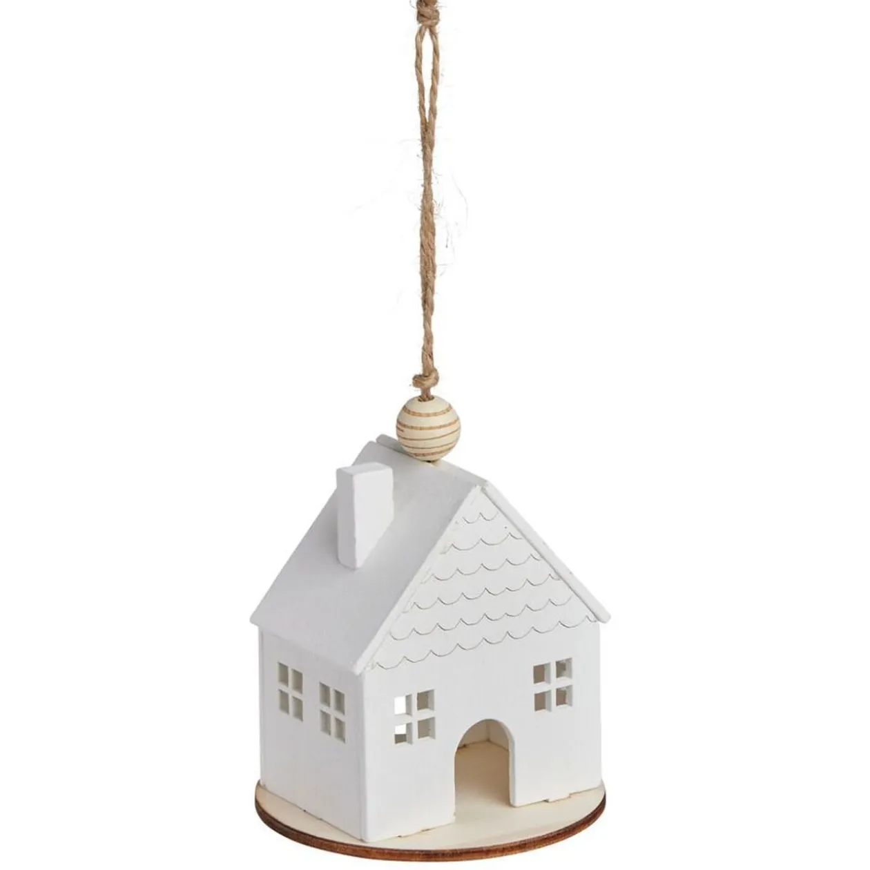 Décoration à suspendre Noël maison en bois Ø8xH8cm