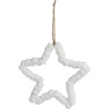 Décoration à suspendre Noël étoile laine blanc