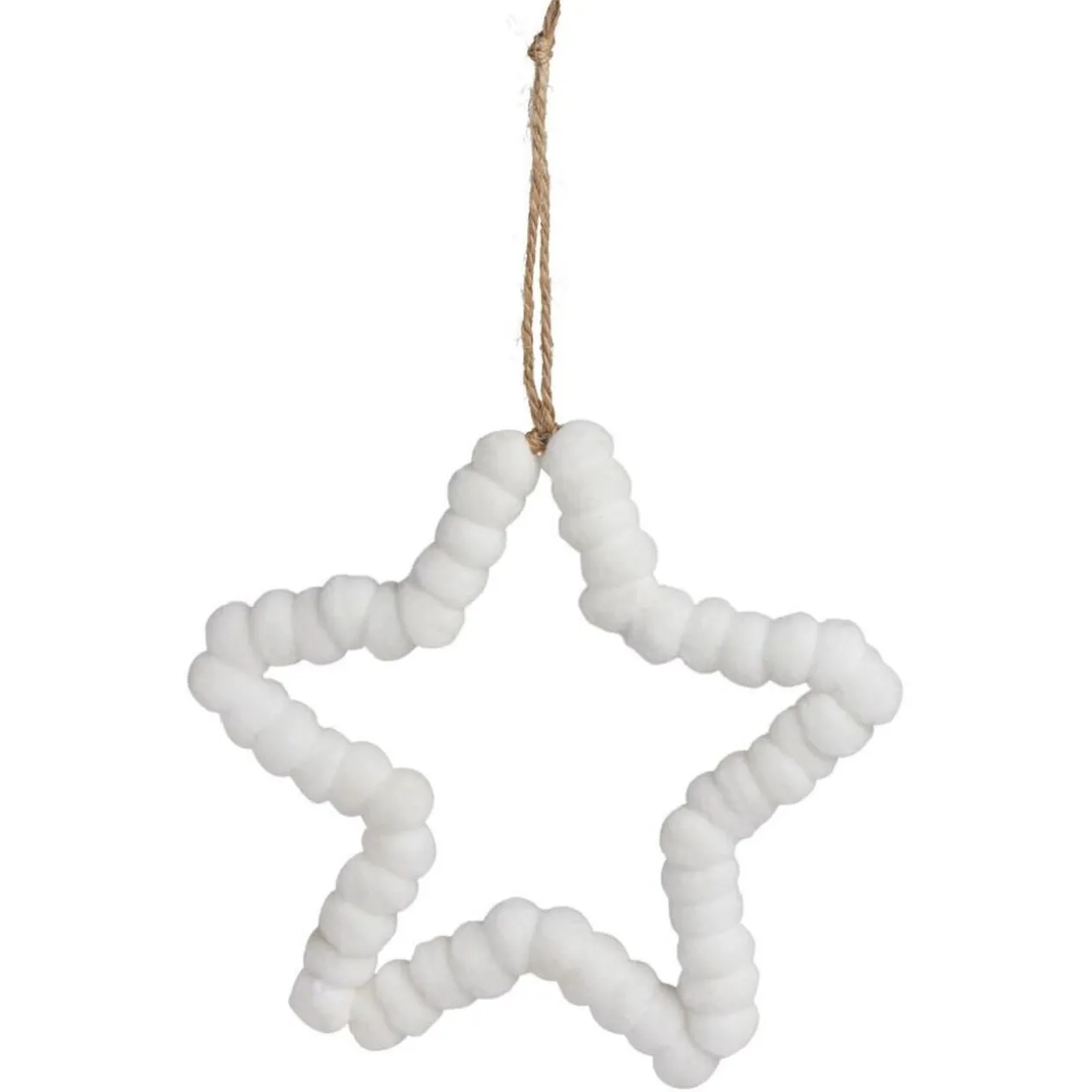 Décoration à suspendre Noël étoile laine blanc