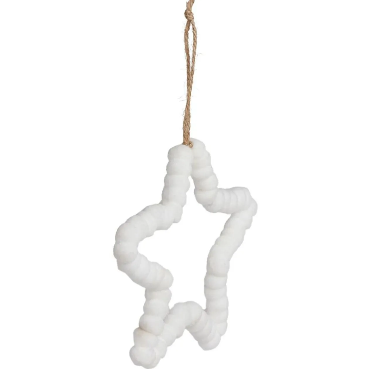 Décoration à suspendre Noël étoile laine blanc