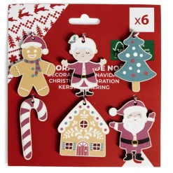 Décoration à suspendre Noël en bois Candyland 6 pièces