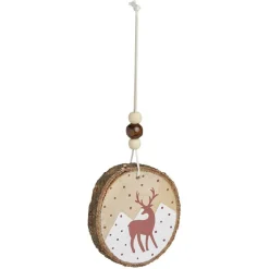 Décoration à suspendre rondin bois animaux de la forêt Ø6cm