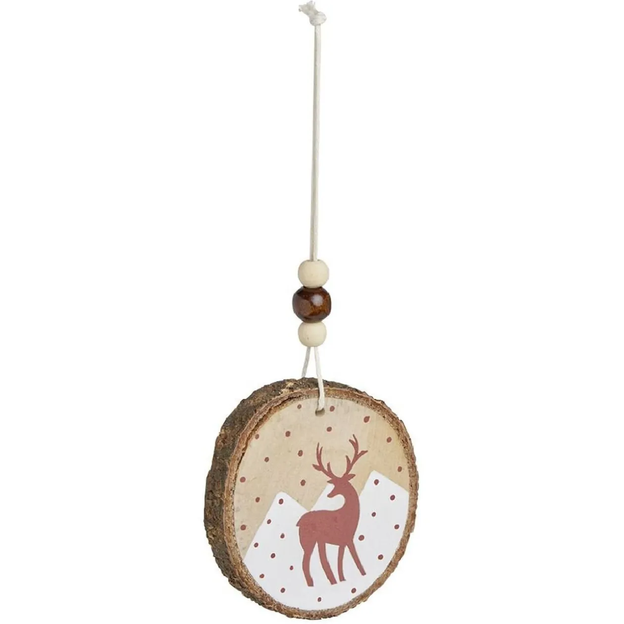 Décoration à suspendre rondin bois animaux de la forêt Ø6cm