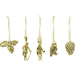 Décoration à suspendre vintage métal doré H12cm x5