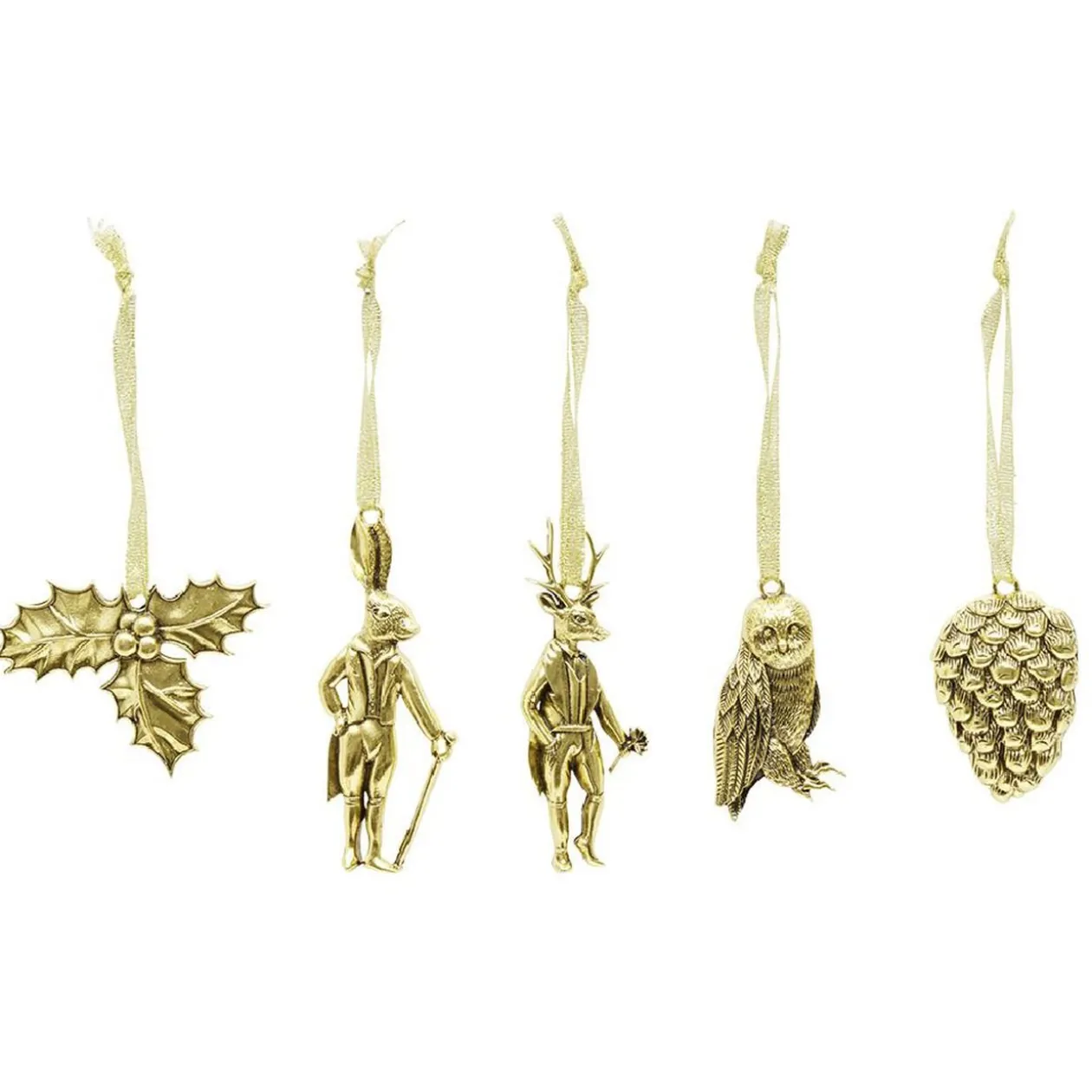 Décoration à suspendre vintage métal doré H12cm x5