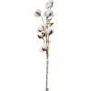 Décoration branche de coton lumineuse 10 LED blanc chaud H70 cm