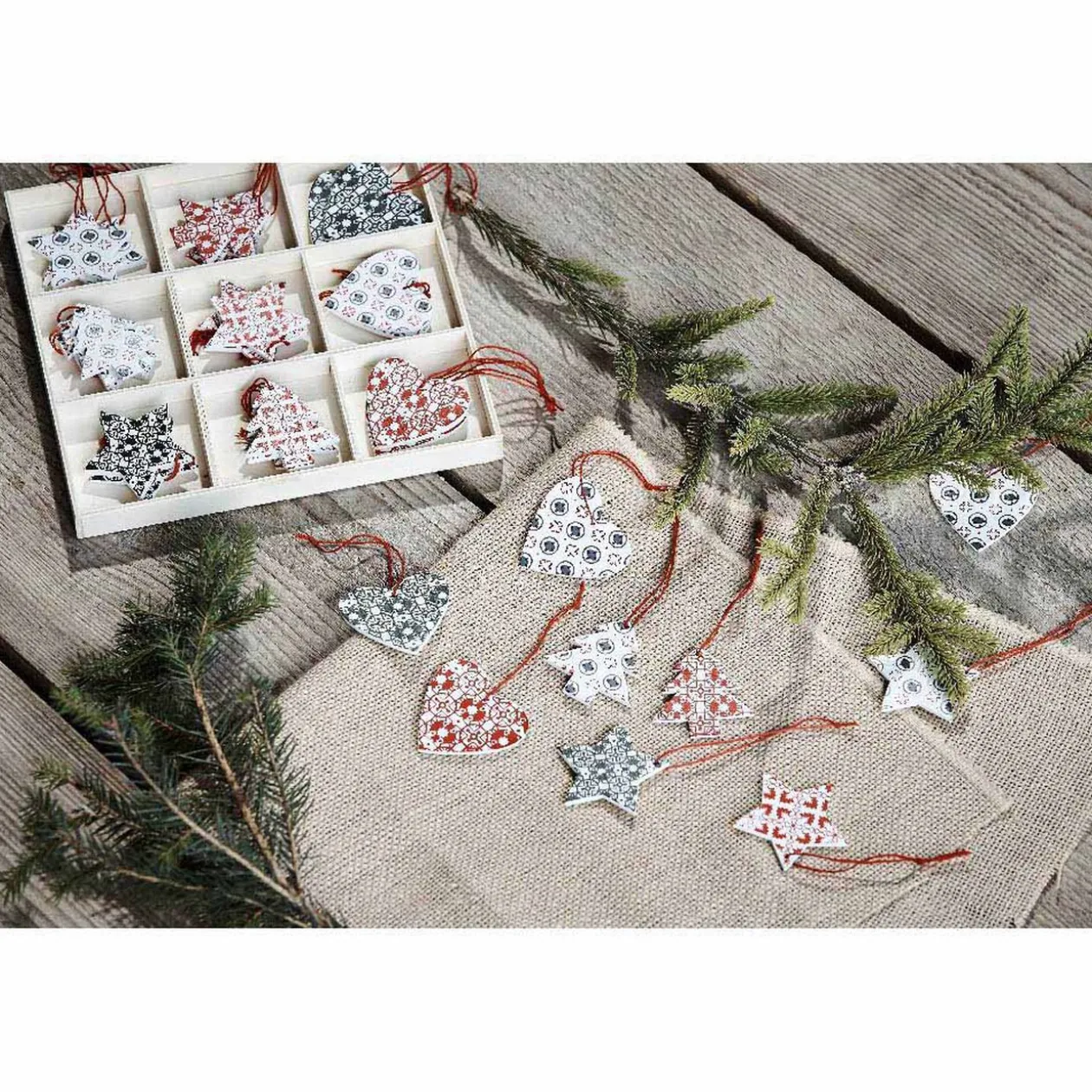 Décoration de Noël à suspendre carreaux de ciment x 36