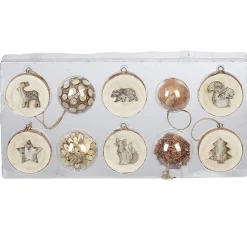 Décoration de Noël à suspendre en bois x10