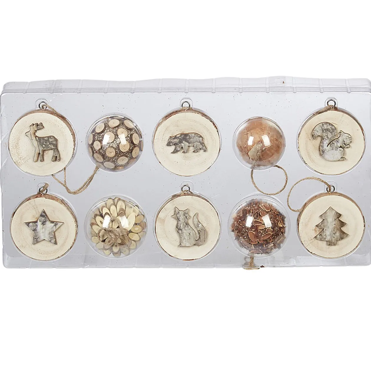 Décoration de Noël à suspendre en bois x10