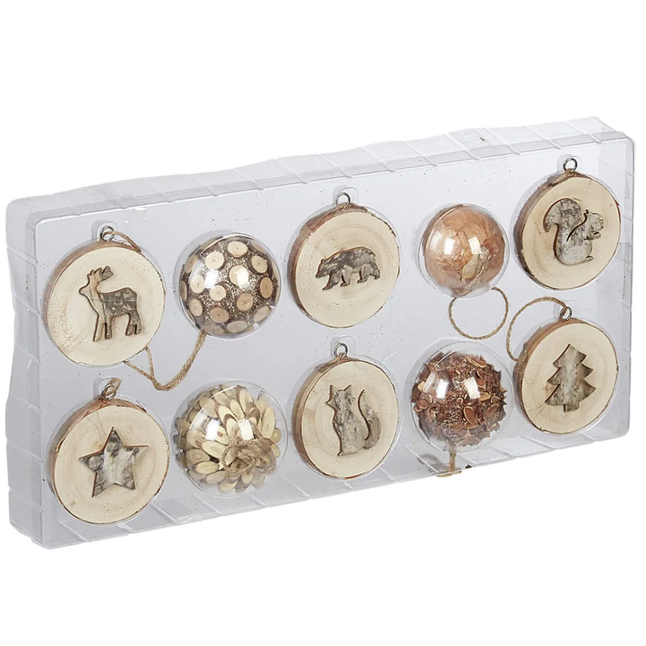 Décoration de Noël à suspendre en bois x10