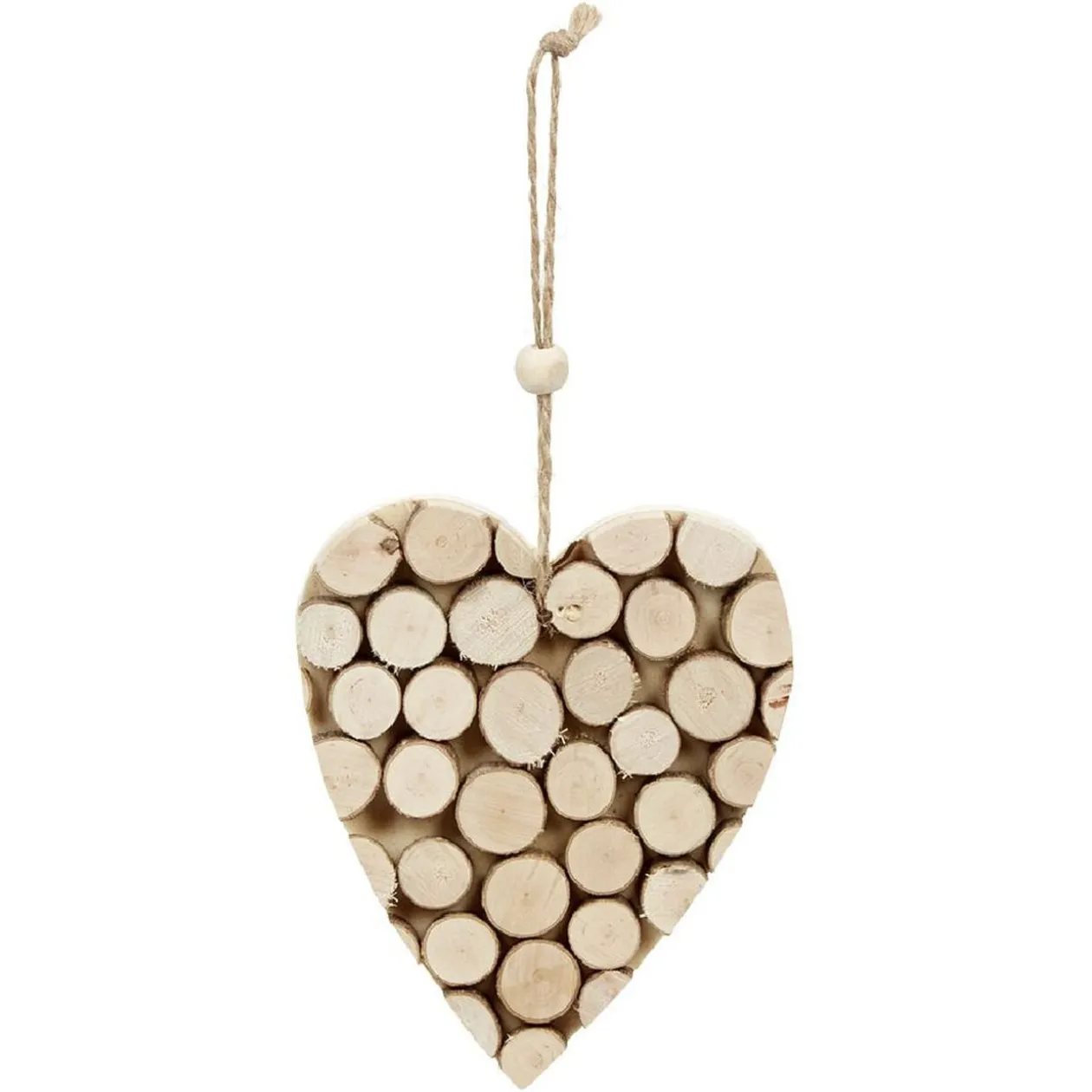 Décoration de Noël à suspendre, effet rondins de bois