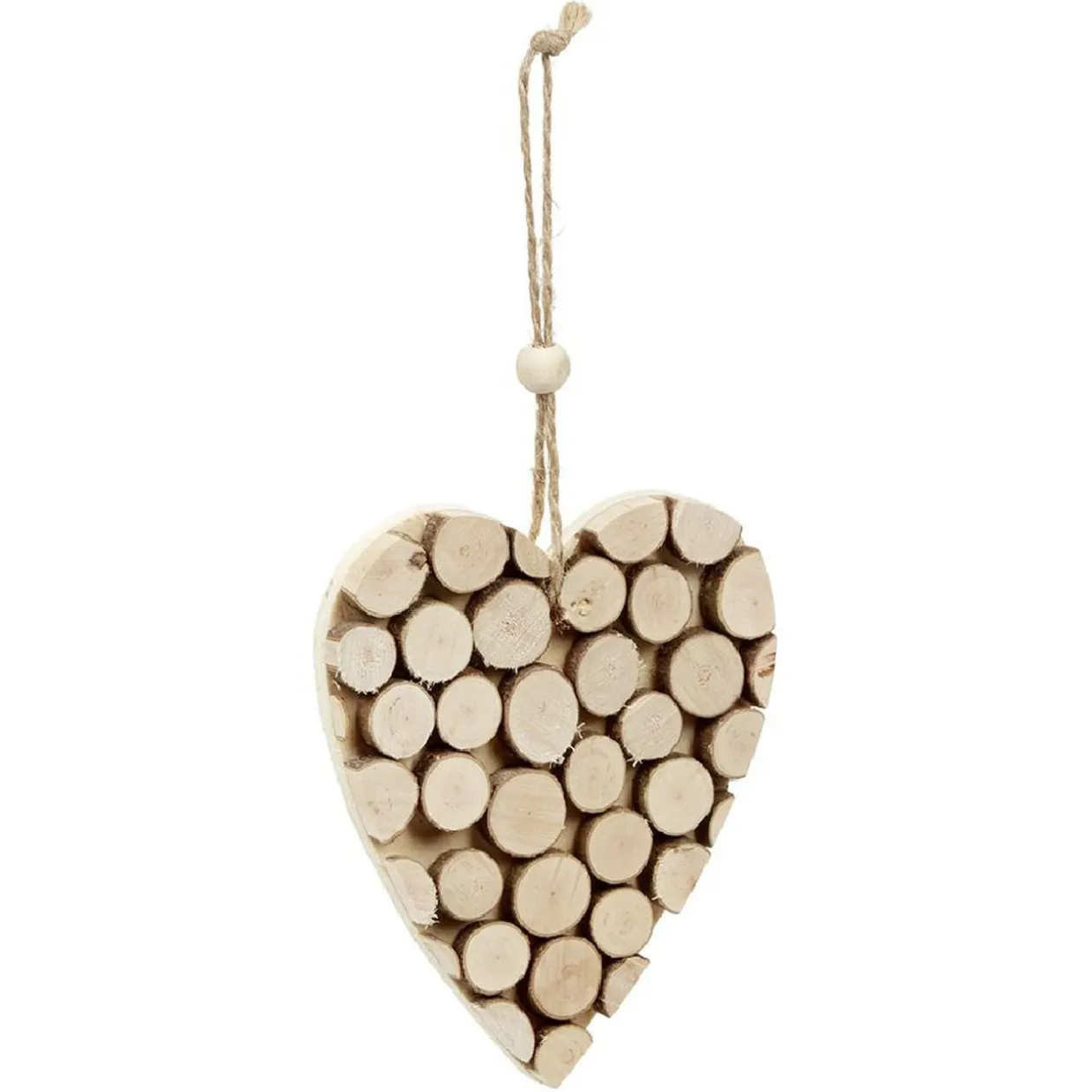 Décoration de Noël à suspendre, effet rondins de bois