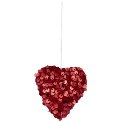 Décoration de Noël à suspendre paillette rouge x3