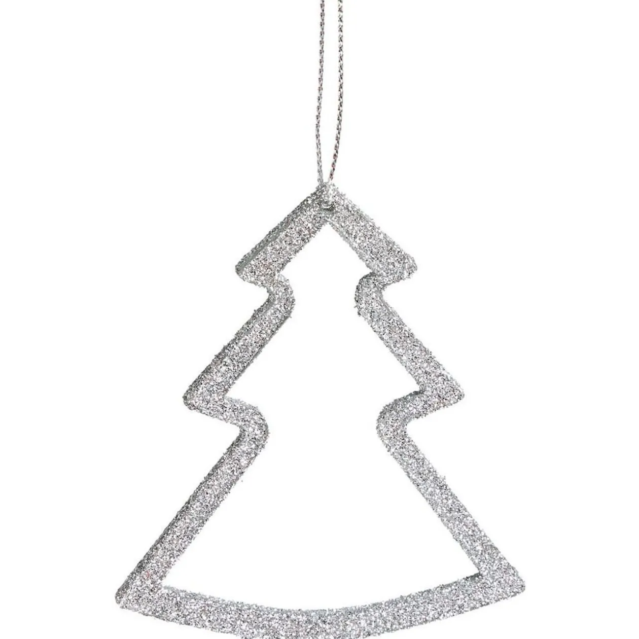 Décoration de Noël à suspendre étoile/sapin/boule argenté x6