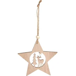 Décoration de Noël à suspendre en bois 12xH12cm - 3 modèles