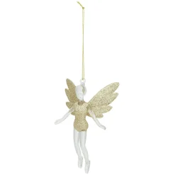 Décoration de Noël ange doré à paillettes à suspendre