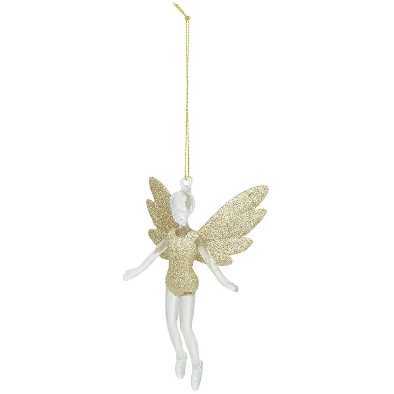 Décoration de Noël ange doré à paillettes à suspendre