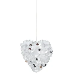 Décoration de Noël argentée à paillettes à suspendre