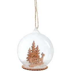 Décoration de Noël boule en verre paysage