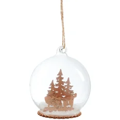 Décoration de Noël boule en verre paysage