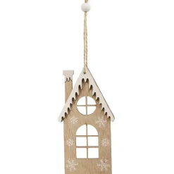 Décoration de Noël chalet en bois à suspendre H.11,5 cm